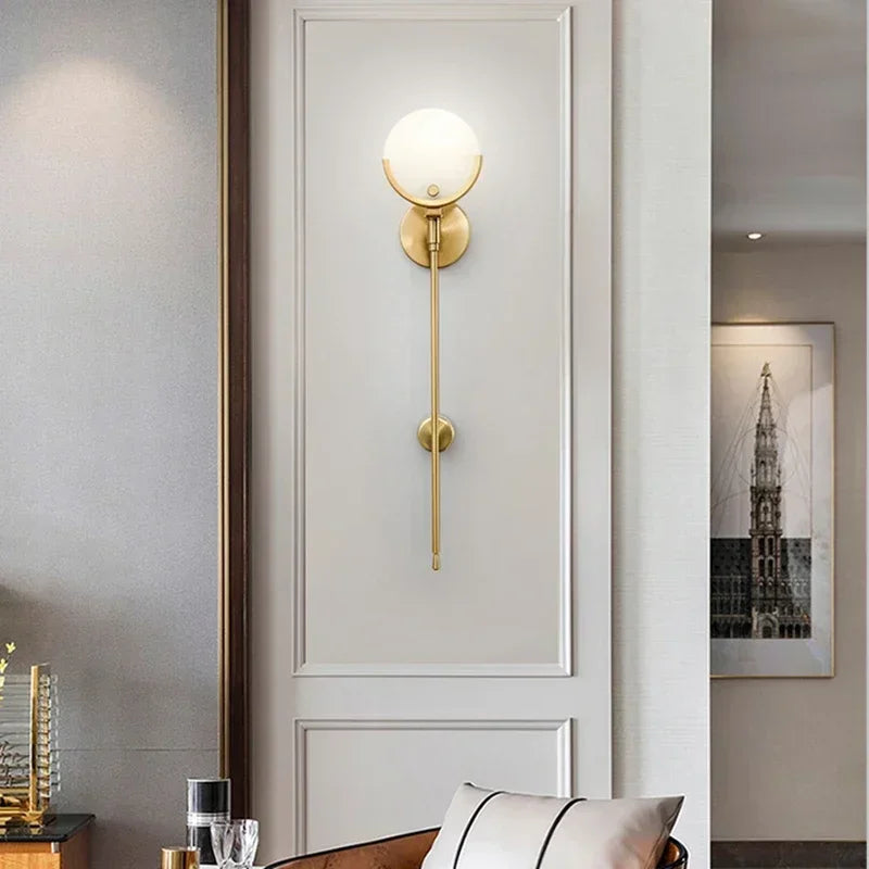 DecorBites™ Marble & Copper Wall Lamp for TV Background, Restaurants, Bedroom - Luxury Decor