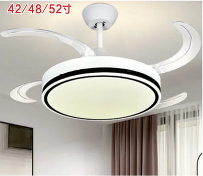 DecorBites™ LED Fan Lamp: Modern Invisible Ceiling Chandelier for Living Room, Bedroom & Dining Room