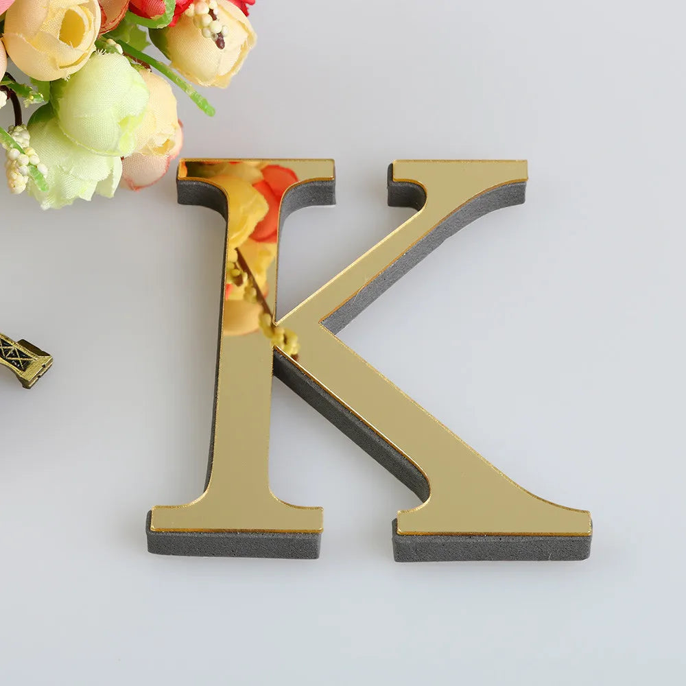 DecorBites™ 3D Mirror Alphabet Letters Wall Decor for Home, Parties, and Weddings