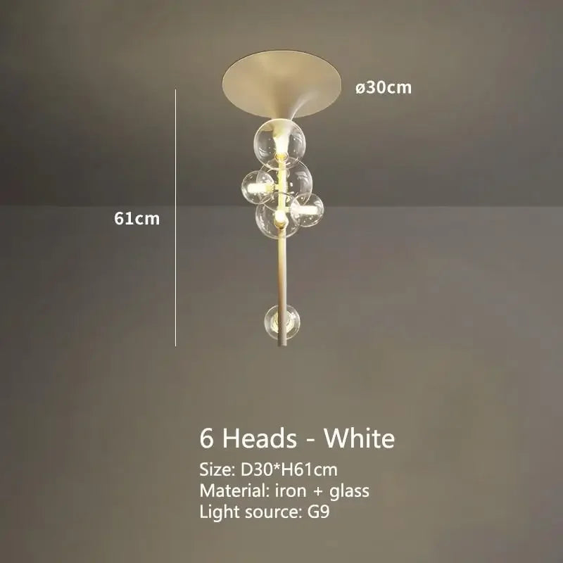 DecorBites™ LED Bubble Chandelier Clear Glass Ball Pendant Lamp for Dining Room & Bar