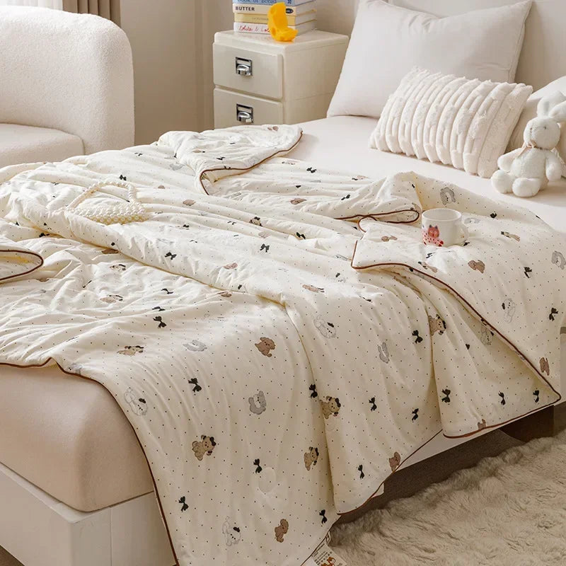 DecorBites™ Cooling Summer Blanket | Soft & Breathable Natural Plant Comforter