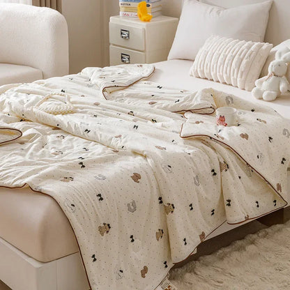 DecorBites™ Cooling Summer Blanket | Soft & Breathable Natural Plant Comforter