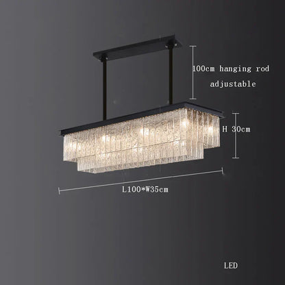 DecorBites™ Crystal LED Chandelier: Minimalist Luxury Lighting for Dinning Table