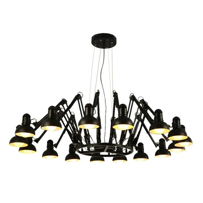 DecorBites™ Industrial Spider Ceiling Lamp Black White Adjustable E27 Fixture Light