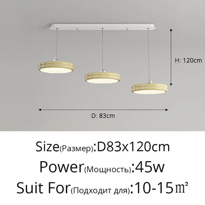 DecorBites™ Circular Dimmable Pendant Light Modern Chandelier for Dining Room, Kitchen Island