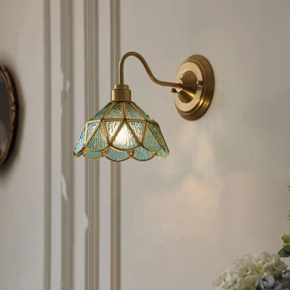 DecorBites™ Blue Glass Copper LED Wall Light Fixture Stair Bar Restaurant Bedroom E27