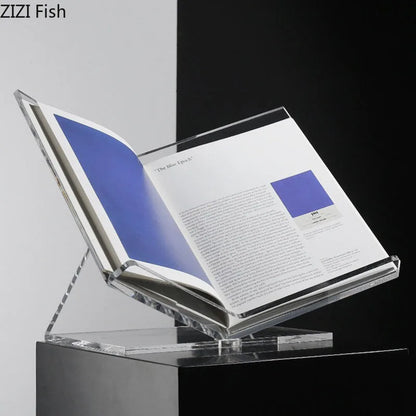 DecorBites™ Acrylic Bookshelf Marble Base Organizer Modern Home Decor Shelf Magazine Holder