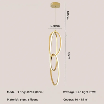 DecorBites™ Gold Steel Pendant Light for Home Decor & Bar, Stylish LED Hanging Lamp