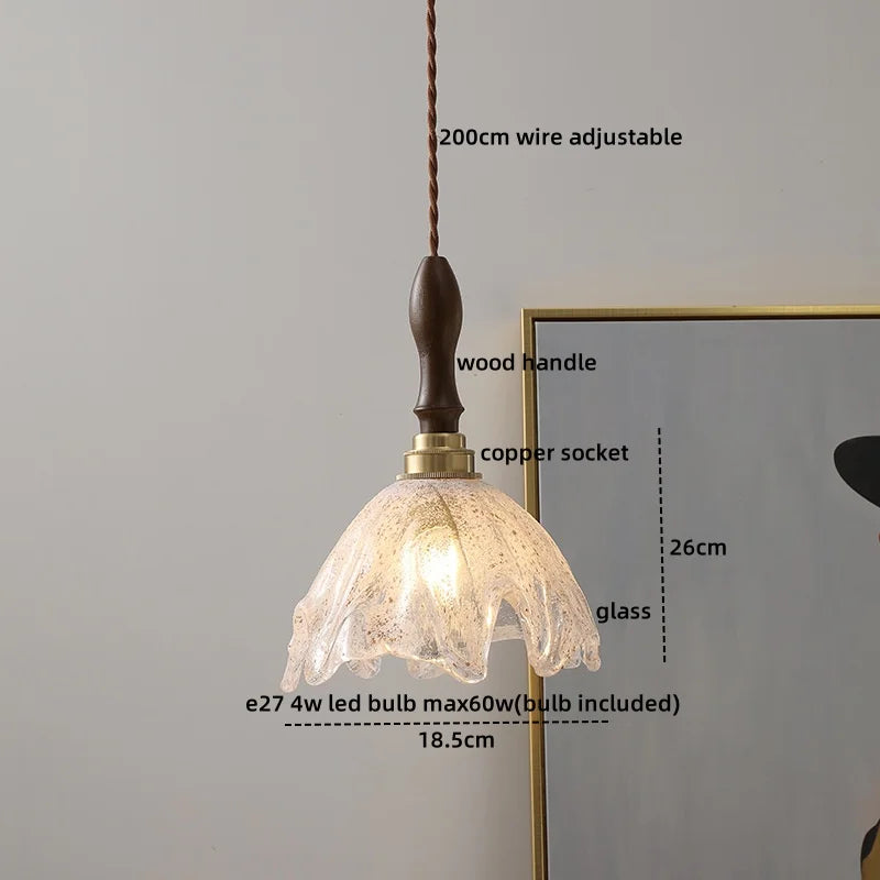 DecorBites™ Amber Glass Pendant Lamps Copper Modern Hanging Lights for Living Dining Bedroom