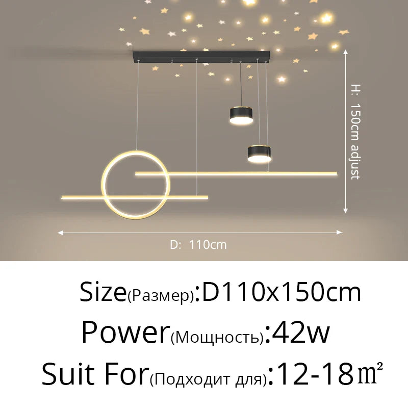 DecorBites™ Black Nordic Style LED Pendant Lights for Living Room Dining Room Lighting