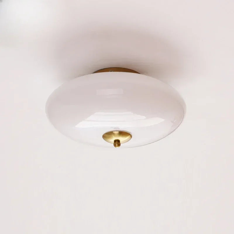 DecorBites™ Bauhaus Cream White Glass Ceiling Lamp LED Light