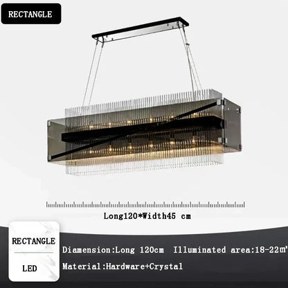 DecorBites™ Crystal Glass Pendant Chandelier for Luxe Dining Room Decor