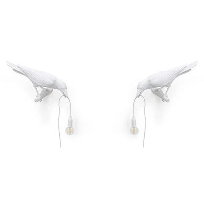 DecorBites™ Designer Bird Wall Lamp Modern Resin White Black LED Light Bedroom Living Room