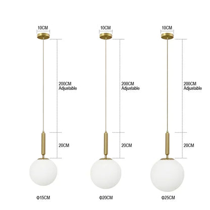 DecorBites™ Glass Ball LED Pendant Chandelier for Bedroom Dining Room Kitchen Island