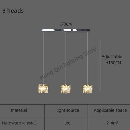 DecorBites™ Crystal Chandelier Pendant Light for Modern Indoor Dining and Kitchen Lighting