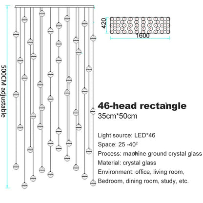 DecorBites™ Crystal Ball LED Chandelier for Modern Living Room & Bedroom décor