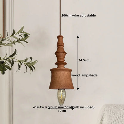 DecorBites™ Japanese Style LED Wooden Pendant Light Fixture for Home Decor and Restaurant
