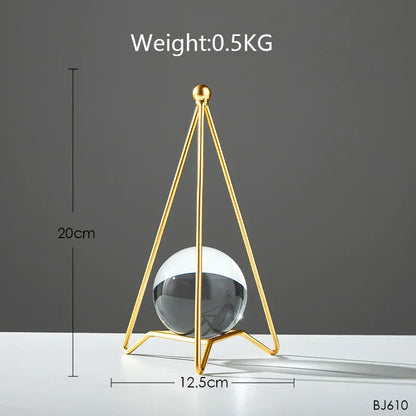 DecorBites™ Crystal Ball Crafts: Nordic Light Luxury Modern Metal Décor for Home and TV Cabinet