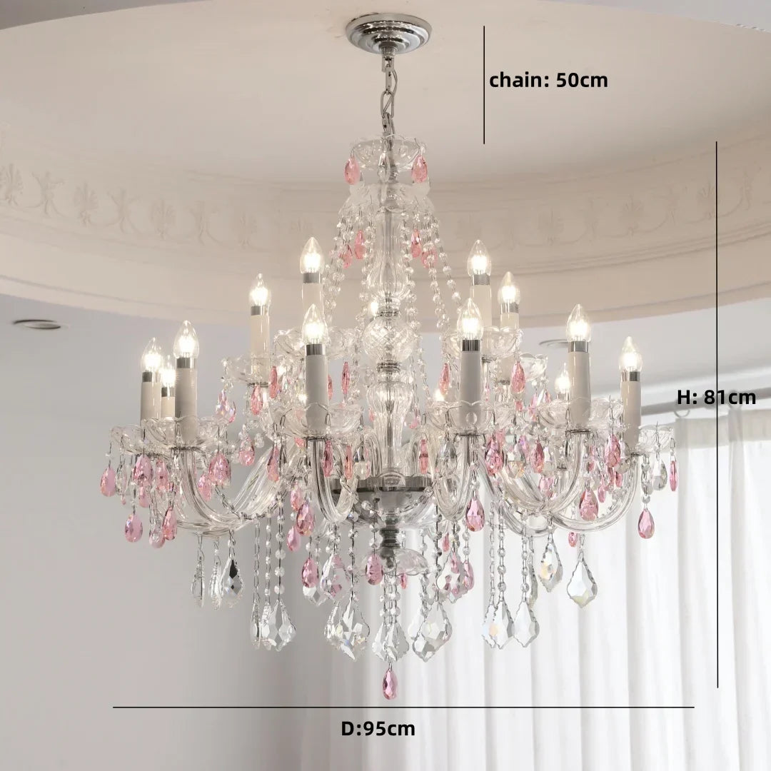 DecorBites™ Blue Crystal Chandelier: Luxury E14 Pendant Lights for Living Room and Bedroom