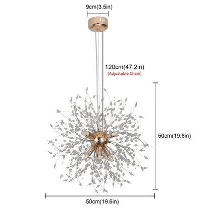 DecorBites™ Aluminum Dandelion Pendant Light: Modern Sputnik Hedgehog LED Chandelier for Living & Dining Room