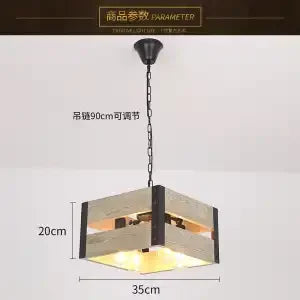 DecorBites™ 6-Head Industrial Style Pendant Lamp - Retro Solid Wood Iron Table Light