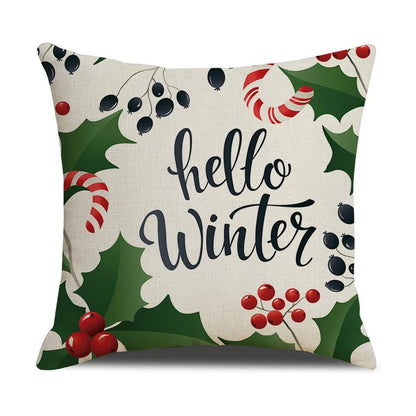 DecorBites™ Christmas Linen Cushion Cover for Festive Home Decor in Living Room