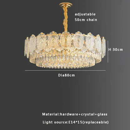 DecorBites™ Gold Glass Dining Table Lamp | Modern Round Crystal Hanging Pendant Lights