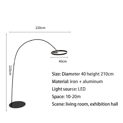 DecorBites™ Grote Dimbare Gouden Koperen Zwarte LED Vloerlamp voor Woonkamer en Hotel
