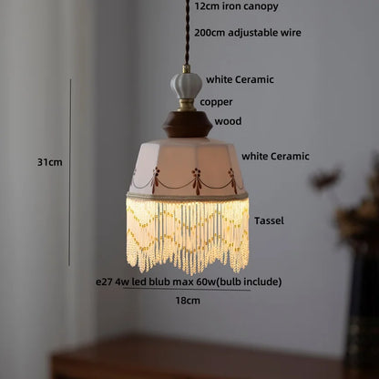 DecorBites™ LED Pendant Lamp Modern Style Home Lighting Living Room Study Bar White Flower Ceramic