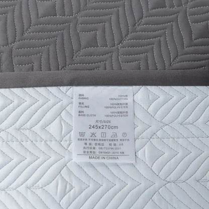 DecorBites™ Egyptian Cotton Solid Color Quilted Bedspread Set, 1000TC, 245x270cm, 3Pcs