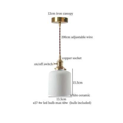 DecorBites™ Beige Ceramic LED Pendant Lamp for Home and Commercial Spaces