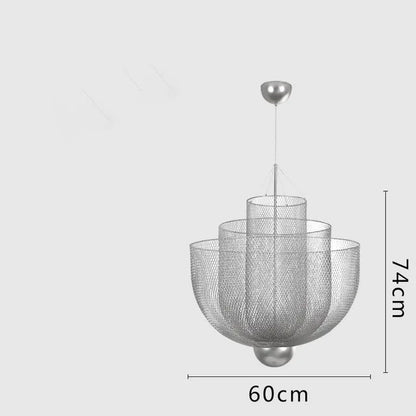 DecorBites™ Grid Meshmatics Dimmable LED Chandelier Pendant - Modern Metal Design
