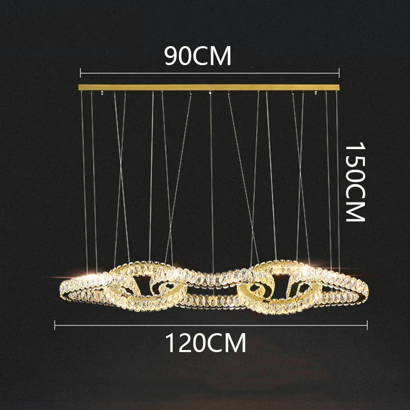 DecorBites™ Crystal Chandelier Pendant Light for Living Room Dining Room Ceiling Light