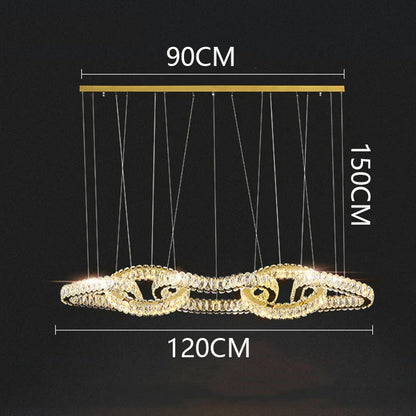DecorBites™ Crystal Chandelier Pendant Light for Living Room Dining Room Ceiling Light