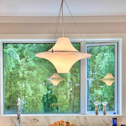 DecorBites™ Cream Acrylic UFO Pendant Light: Modern Home Decor Hanging Lamp
