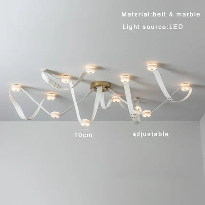 DecorBites™ Leather Marble Ceiling Pendant Lights - Adjustable Hanging Lamp for Dining Room & Bedroom