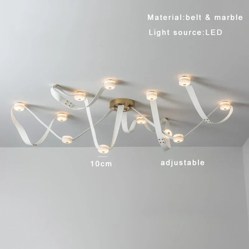 DecorBites™ Black Leather Marble Chandeliers | Adjustable Dining Room Lamps | Easy Installation Home Decor