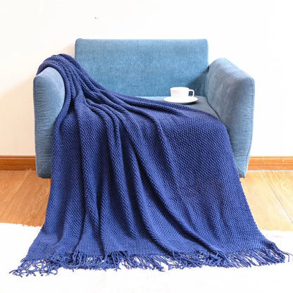 ™ Knitted Pineapple Grid Throw Blanket - Nordic Sofa Blanket for Home Decor