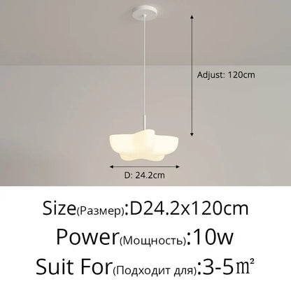 DecorBites™ Cloud White Floating Pendant Chandelier for Dining Room, Kitchen Island, Indoor Lighting