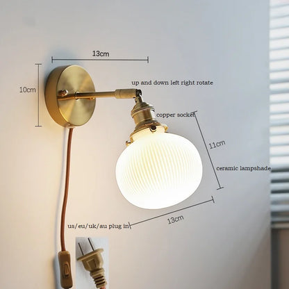 DecorBites™ Ceramic LED Wall Light for Home Indoor Decor Bedroom Bathroom Mirror