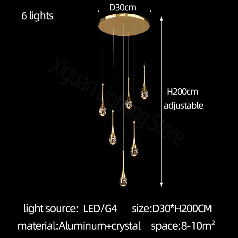 DecorBites™ Crystal Bubble Chandelier for Living, Dining, Bedroom - Modern Stairwell Design
