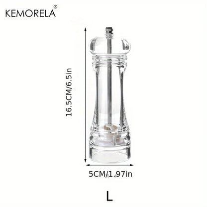 DecorBites™ Acrylic Manual Pepper Grinder | Transparent Salt and Spices Mill Shaker