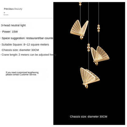 DecorBites™ Butterfly Pendant Lamps: Modern Luxury Lighting Fixtures for Staircase, Bedroom, and Aisle