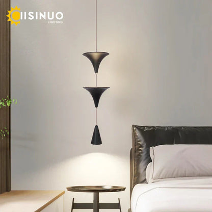 DecorBites™ Cone Pendant Light 17W Black White Industrial Kitchen Island Bedside Lamp