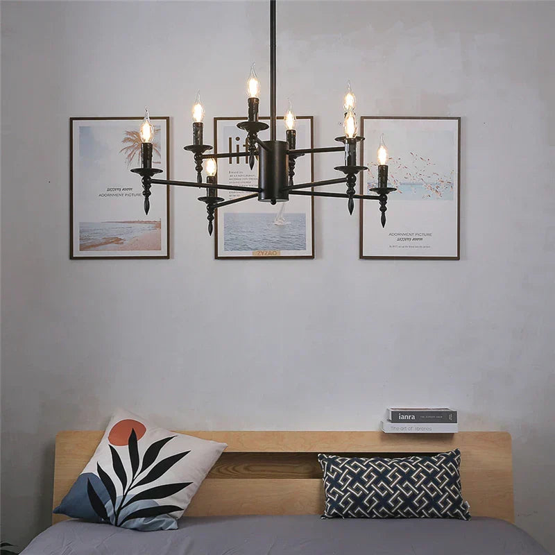 DecorBites™ Iron Art LED Candle Chandelier Pendant Light for Living Room & Kitchen