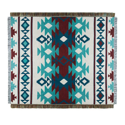 DecorBites™ Geometric Cotton Knitted Sofa Blanket & Tapestry