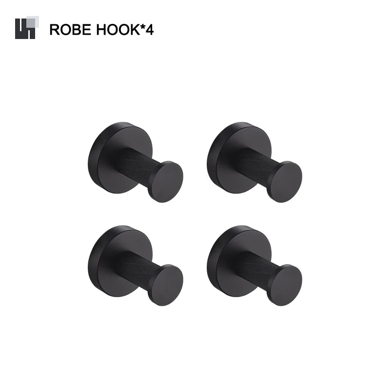 DecorBites™ Bathroom Hardware Set: Towel Rack, Toilet Brush, Paper Holder, Soap Dispenser, Towel Bar, Hook