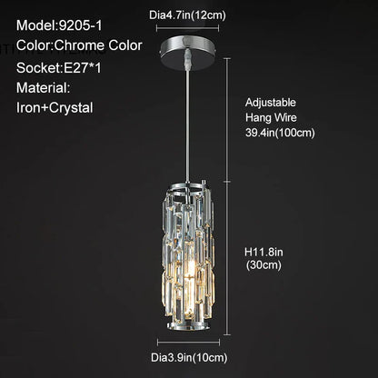 ™ Gold Crystal Chandelier: Elegant Dining Room Pendant Lighting