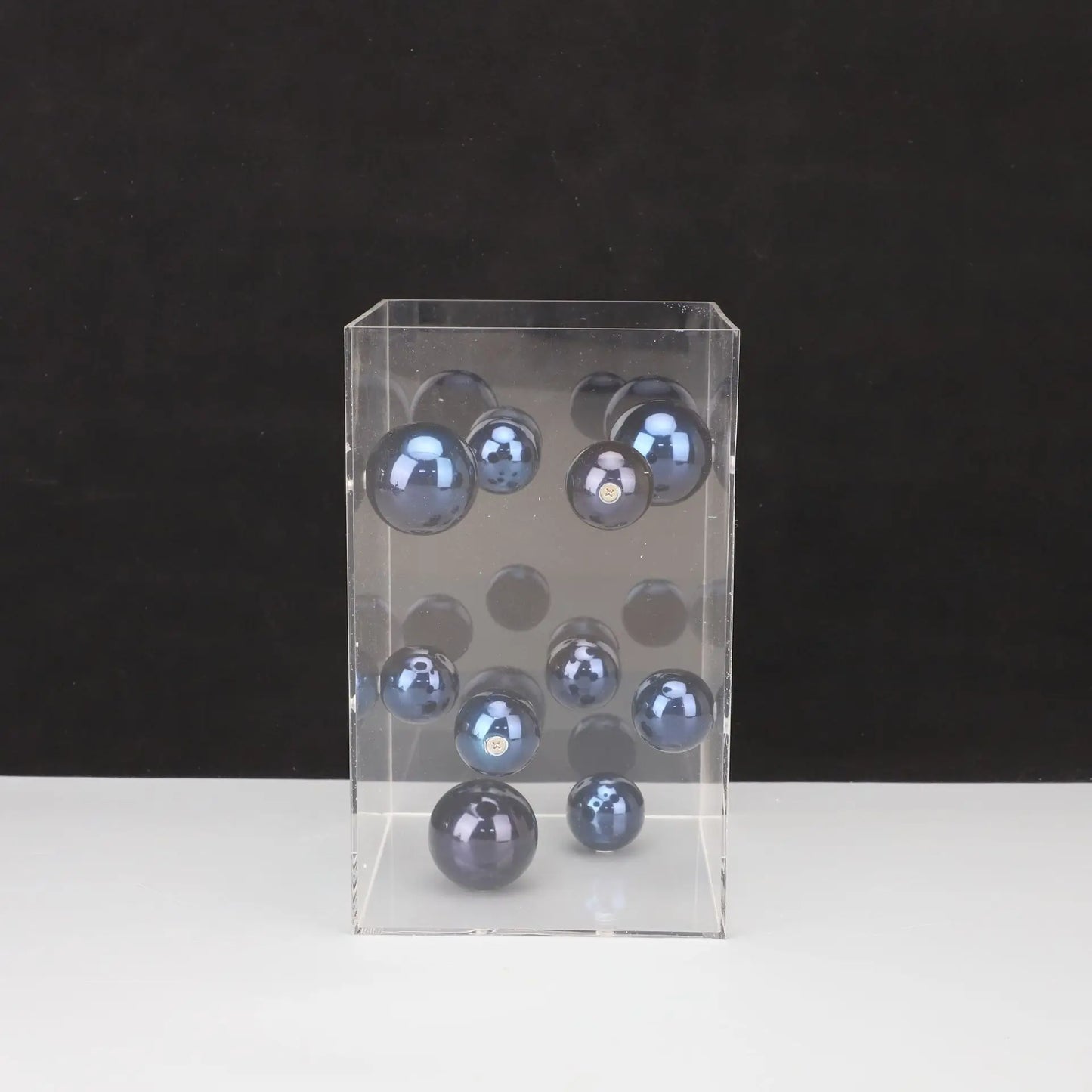 DecorBites™ Abstract Metal Ball Artworks in Transparent Acrylic Container Boxes