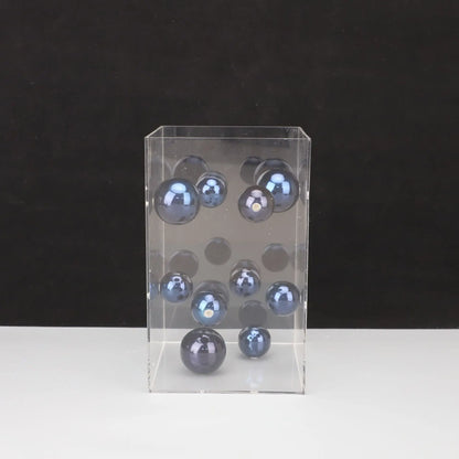 DecorBites™ Abstract Metal Ball Artworks in Transparent Acrylic Container Boxes